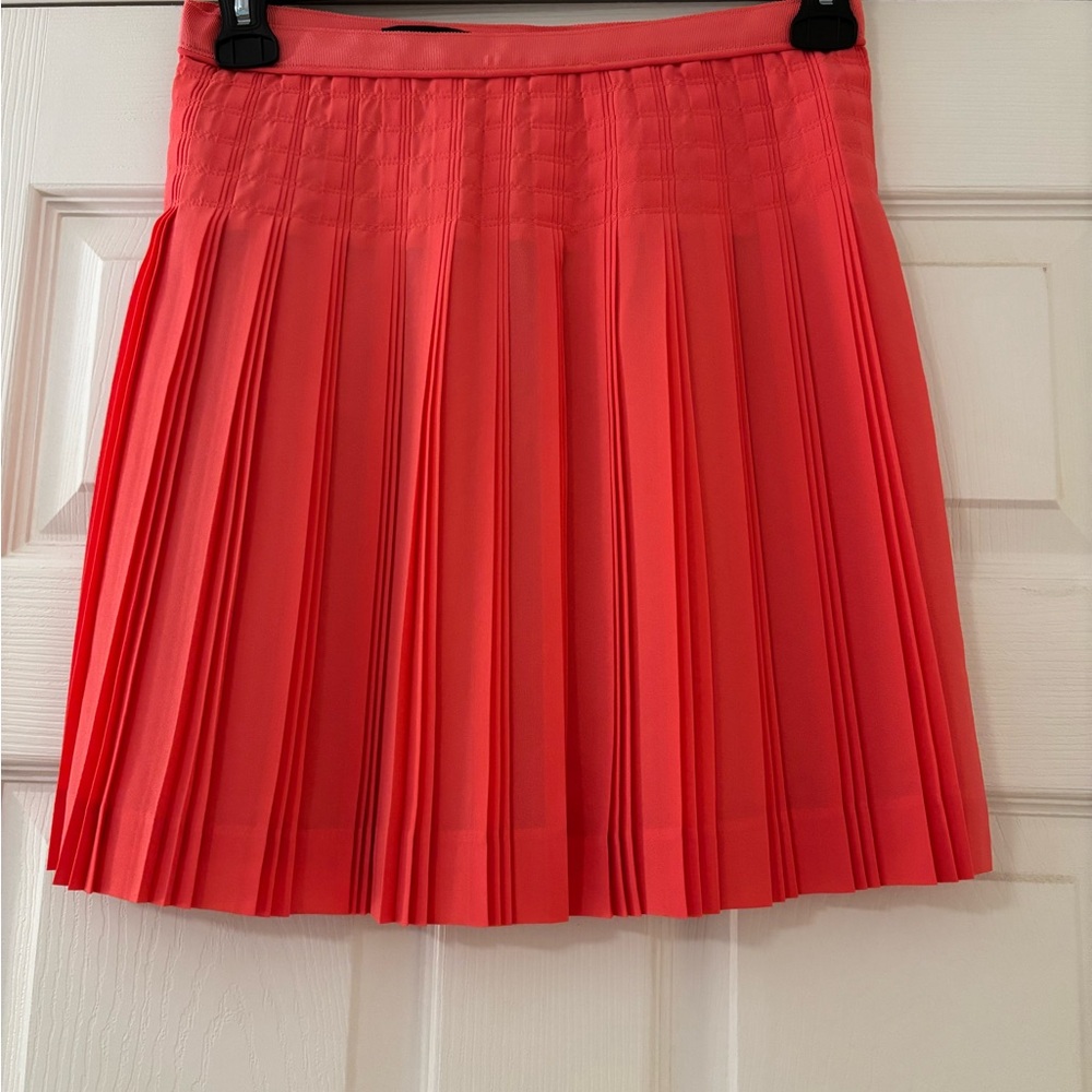 Jcrew Pleated Coral Skirt